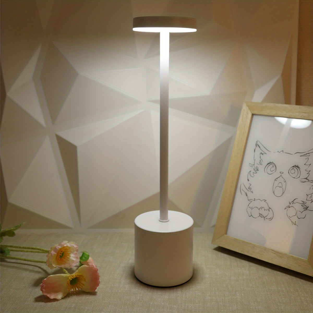 1pc Modern LED Desk Lamp with Touch Control - Rechargeable Lithium Battery, USB Charging, Adjustable Brightness, Uplight for Home, Office, Bar, and Bedroom Decor, Bar Light | Modern Desk Lamp | Touch Control Lamp, Desk Lamp