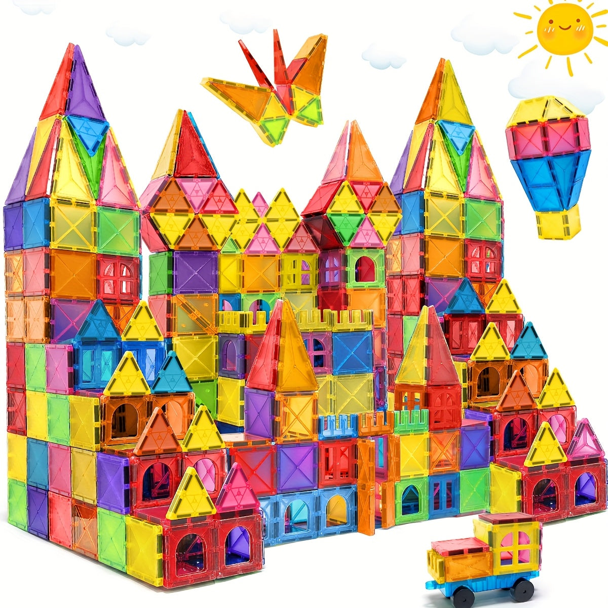 Magnetic Blocks 3D Magnet Building Blocks Set, STEM Educational Toys, Stacking & Puzzle Playset, Ideal Birthday Gift for 3+ Years Old, Creative Play Vibrant Construction Set Durable ABS Material