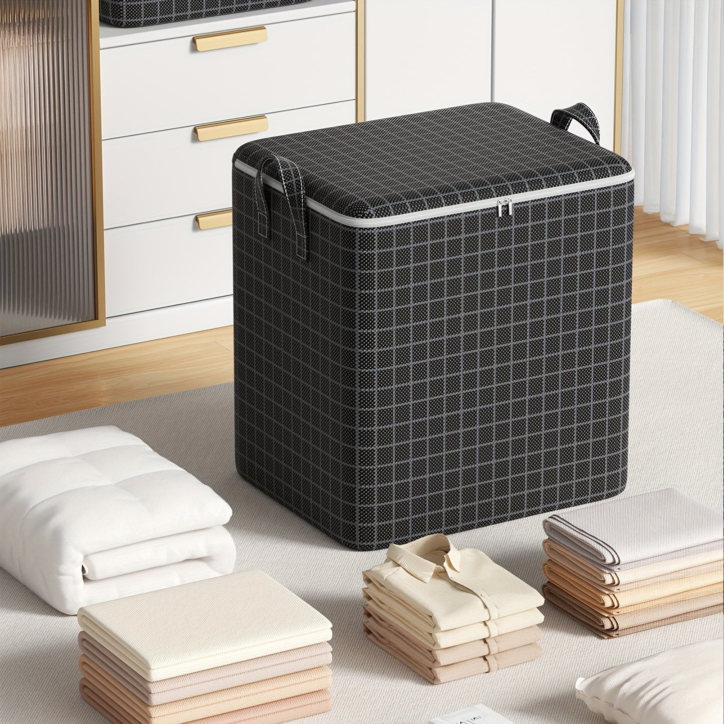 SoftBox HX — Bolsa Organizadora Plegable de Gran Capacidad (Marca YOUFEN, Tela Cruda, 27” de Alto)