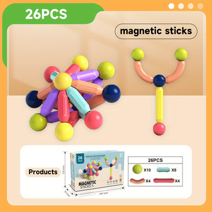 MagniPlay GR — Set de 26 a 166 Bloques Magnéticos para Niños (Juego STEM, Colores Mixtos)