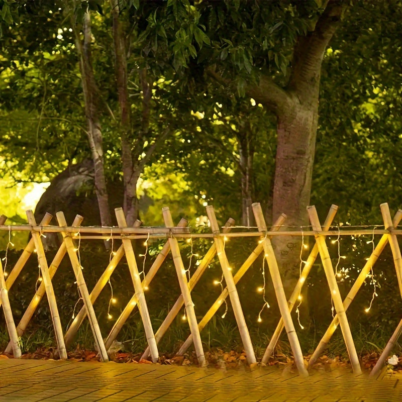 CascadaLuz AMILL — Cortina de Luces Solares para Exteriores (59,98m x 7,19m, 8 Modos con Control Remoto)