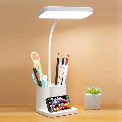 LumiDesk KK — Rechargeable LED Desk Lamp (Touch Control, Adjustable Brightness, Polished White Finish)