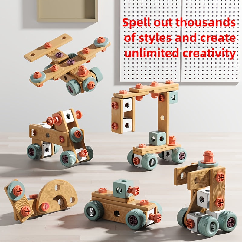 Kids STEM Learning Tool Kit with Screwdriver & Nut Wrenches - Hands-On Mechanical Puzzles, Building Blocks, and Educational Toys for Boys & Girls, Enhances Fine Motor Skills & Problem-Solving Abilities, Interactive Playtime,