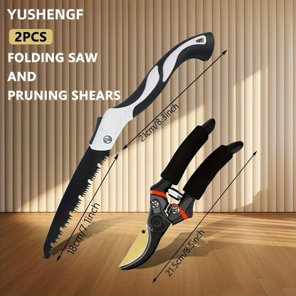 TrimForce Duo — Set de Herramientas Profesionales para Jardinería (Serrucho Plegable + Tijera de Podar)
