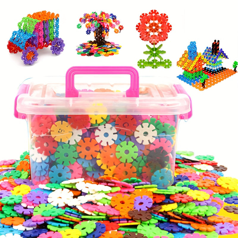 199/299pcs Kids' Toys, Colorful Snowflake Plastic Building Blocks, Perfect for Classroom Crafts, Number Letters - Perfect for Birthdays, Back-To-School Gifts. The Perfect Gift for Grandkids, Halloween And Christmas Holiday Gi