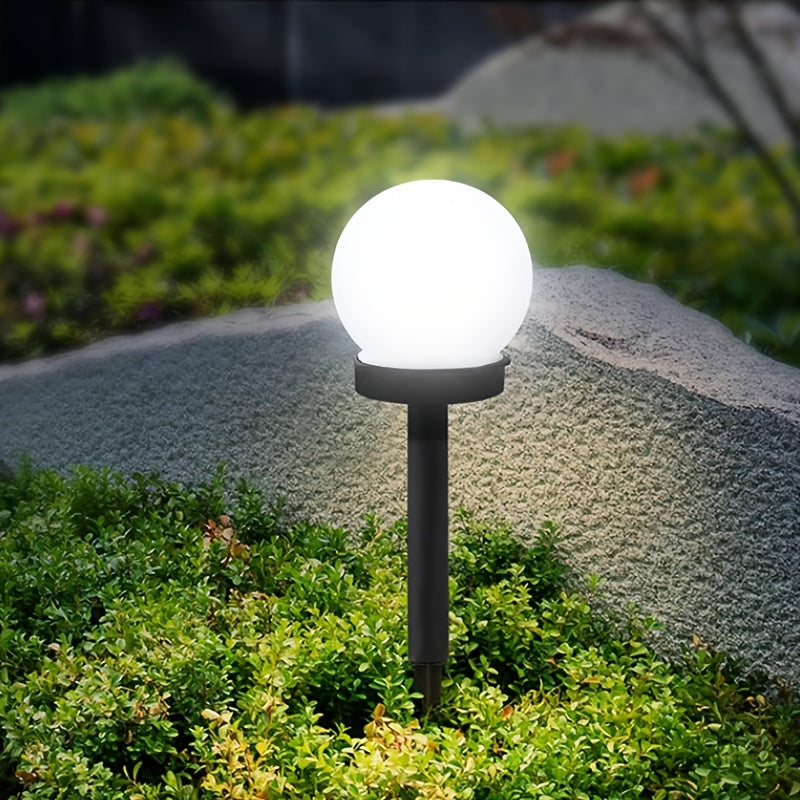 LuzOrbe BX — Set of 6 LED Solar Spheres for Garden and Pathways (Elegant Design, White Light)