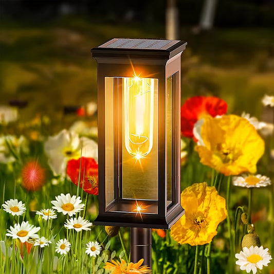 SolDorado JT — Lámpara Solar Dorada para Exteriores con Encendido Automático (1 Unidad)