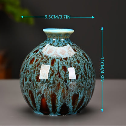 BohoBloom VA — Set de 3 Mini Jarrones de Cerámica Azul (Acabado Mate, Estilo Bohemio Moderno)