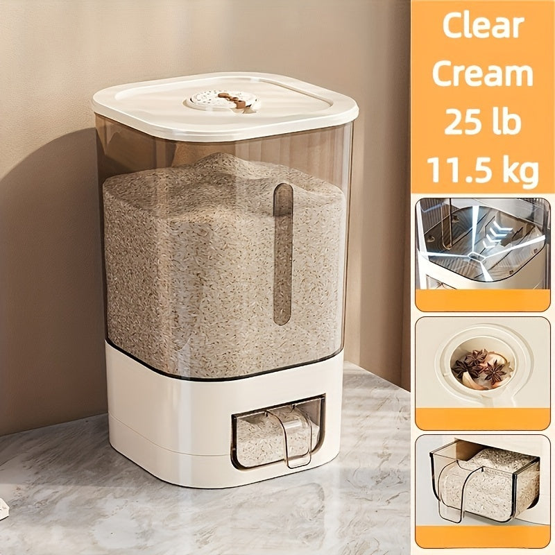 Airtight Food Storage Bin with Cup - 6.35/11.34 KG Sizes, Moisture & Pest Resistant for Rice, Grains, Pet Food - Kitchen Must-Have & Holiday Present, Rice Container Storage, Food Storage Containers, Rice Storage, Rice Storage