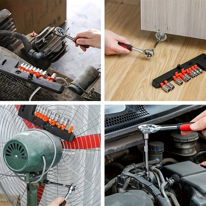 PowerFix 12 — Set de 12 Llaves de Vaso Intercambiables (1/4")