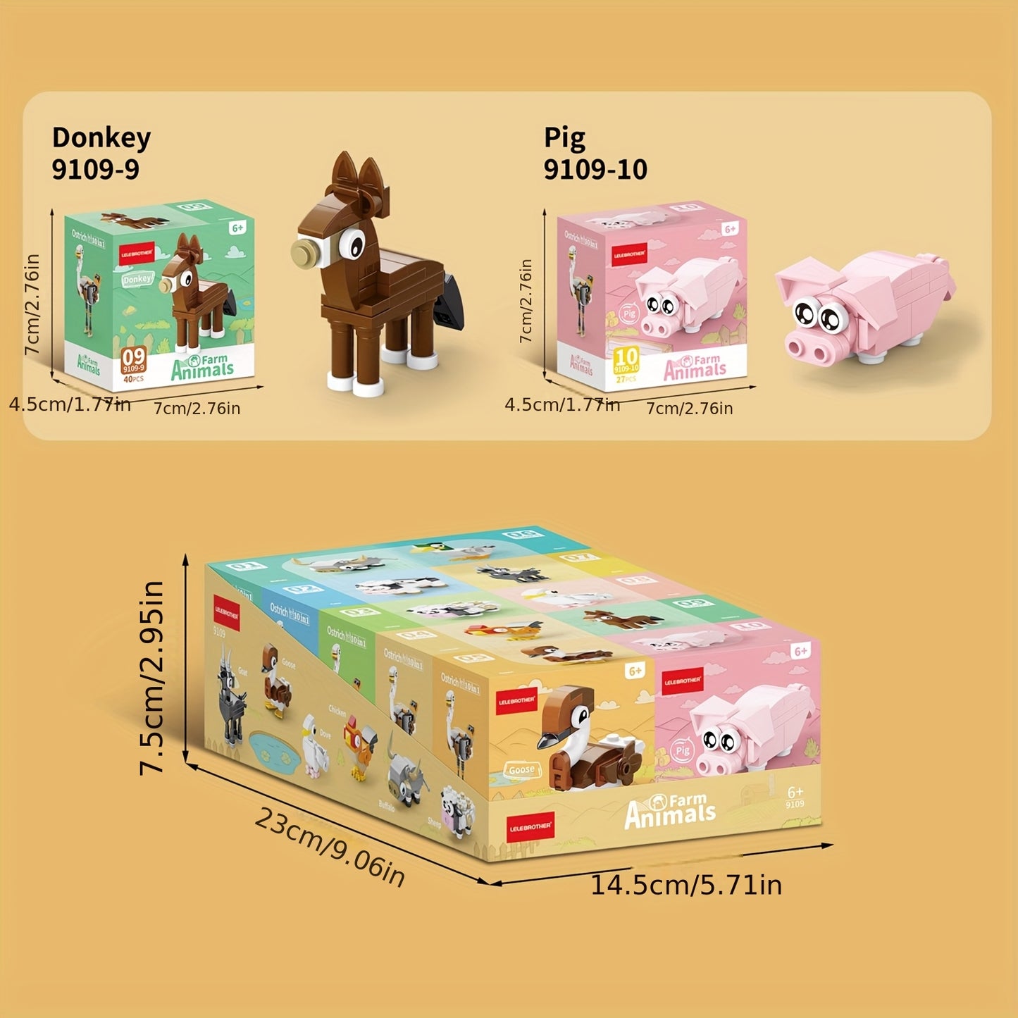 🐾Set de bloques 10 en 1 - Set mini Granja