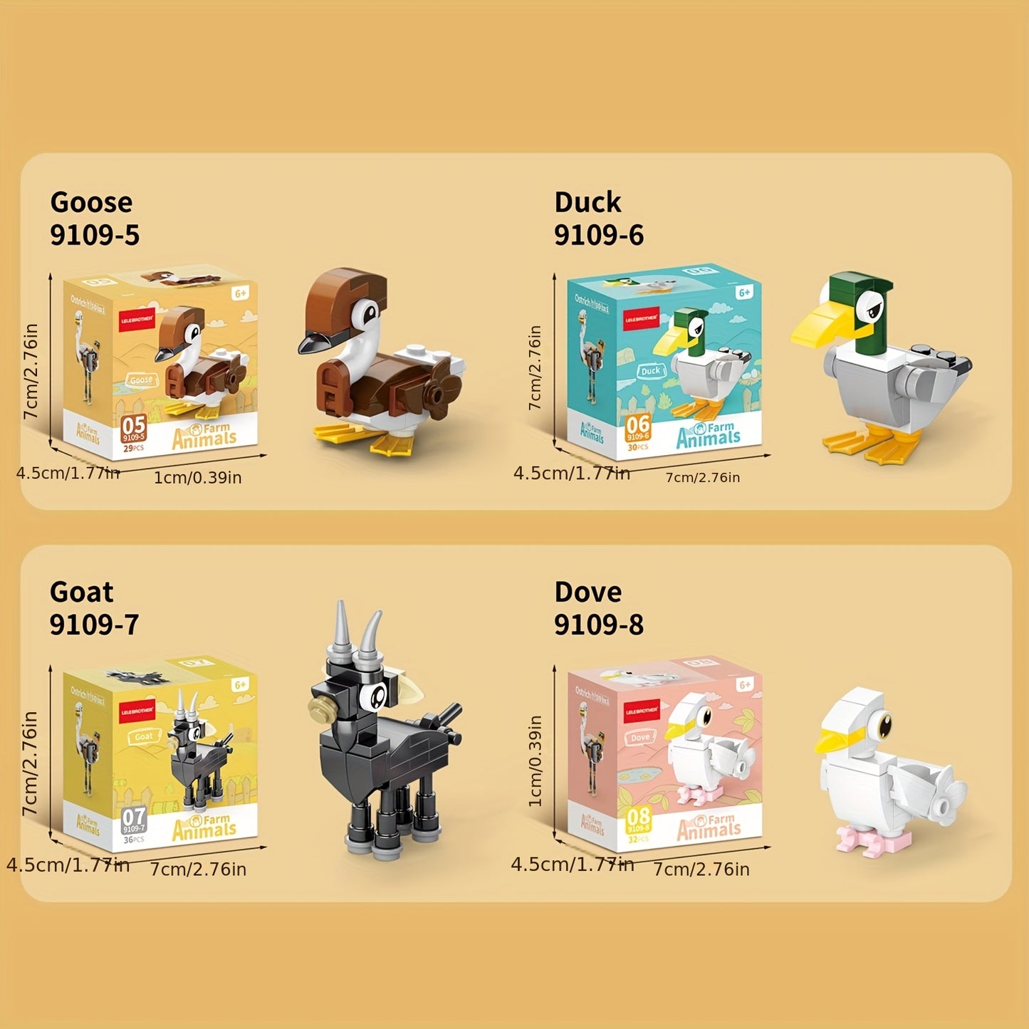 🐾Set de bloques 10 en 1 - Set mini Granja