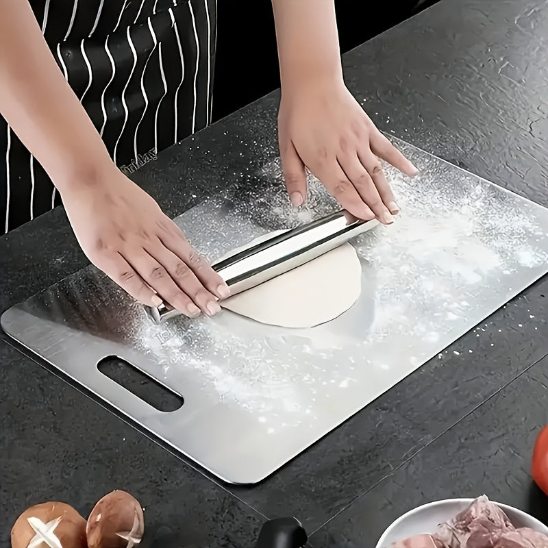 Set of 3 High-Quality Stainless Steel Cutting Boards - Durable, Easy to Clean, Perfect for Kitchen Prep, And Space-Saving.