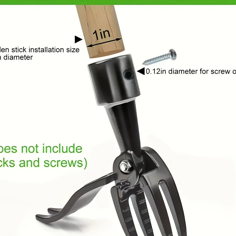 1pc Heavy-Duty Aluminum Weed Puller Tool Head, 4-Claw Steel Root Removal Garden Weeding Tool, Easy Grip Weed Eater Design for Yard and Garden Use (Handle Not Included)