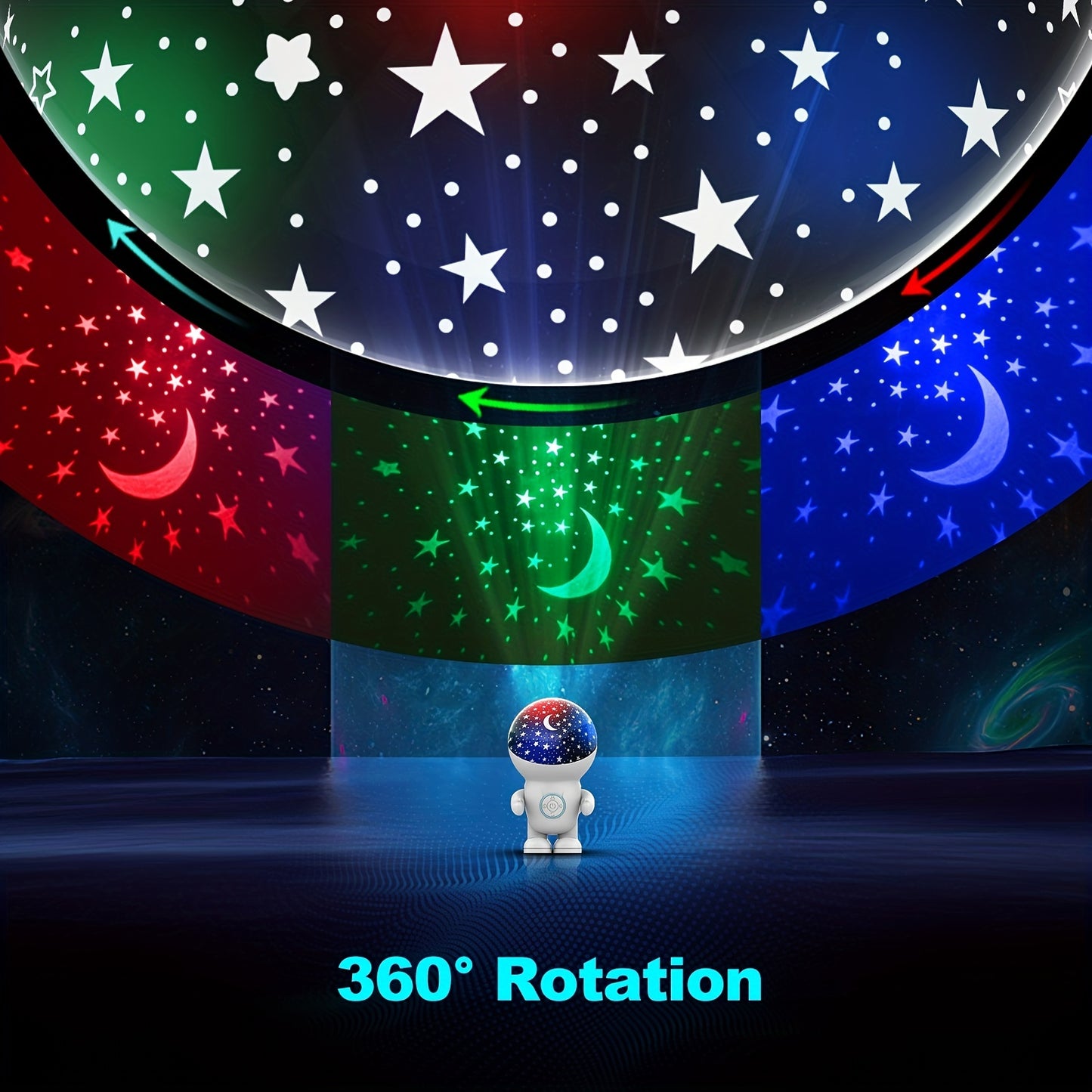 AstroLuz VJ — Astronaut-Shaped USB Star Projector for Young People (Multicolor, Auto Power Off)