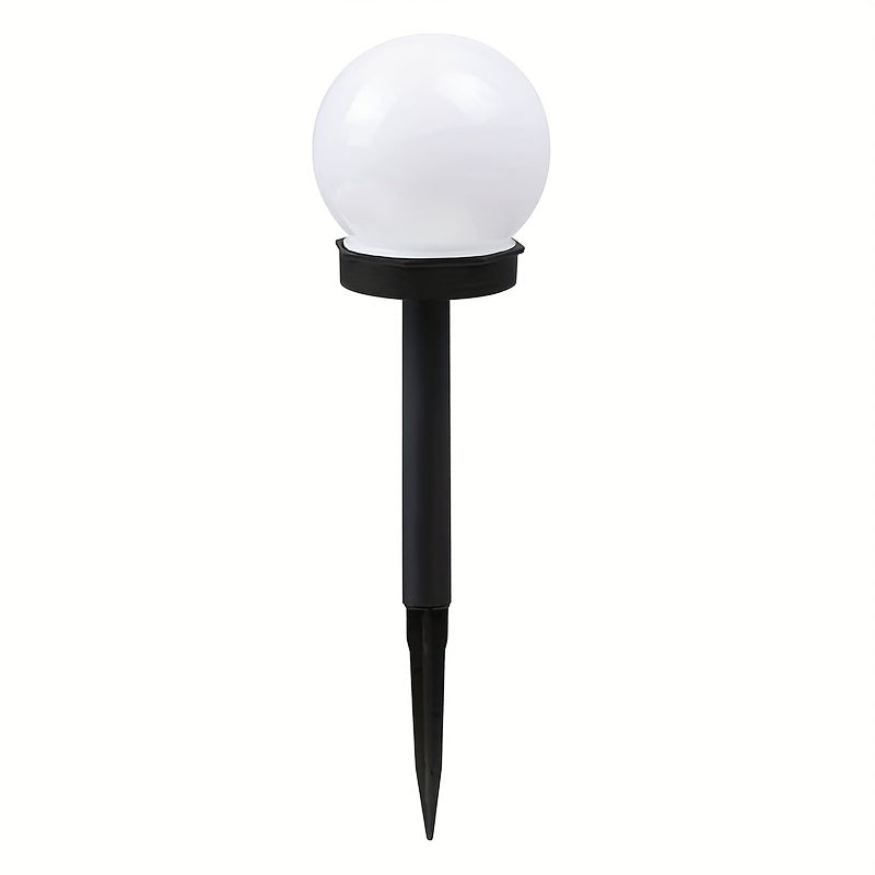 6-Pack Solar Spherical Lights, Solar Powered White Spherical Bulbs for Lawn and Garden Path Lighting, Low Voltage, Polished Finish, Plastic Material, Suitable for Yard and Garden Decor, Outdoor Lighting, Elegant Ball Design,