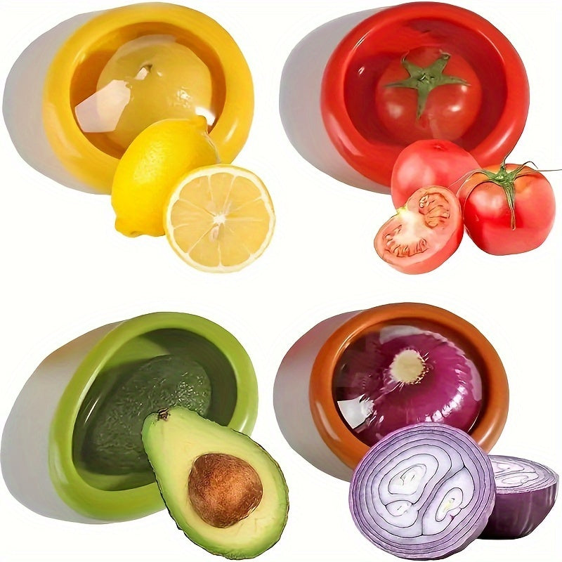FreshKeep FK — Set de 4 Contenedores de Silicona para Frutas y Verduras (Reutilizables, Aptos para Contacto con Alimentos)