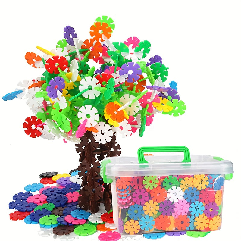 FlakeFun VT — Set de 199/299 Bloques de Copo de Nieve para Niños (Colores Mixtos, Plástico Seguro)