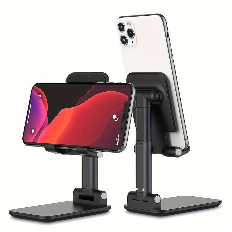 Adjustable Desktop Phone Stand Holder - Foldable, Height & Angle Adjustable, Non-Waterproof ABS Material, Universal for 10.16-20.32cm Devices, Ideal for Office & Bedroom, Compatible with iPhone iPad Samsung Tablets