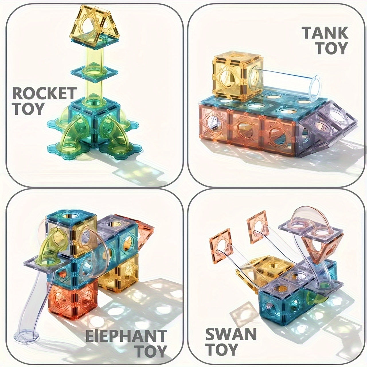 MagniTrack XK — Set de 73 Piezas de Construcción Magnética 3D (Colores Mixtos, Temática Geométrica y Arquitectónica)