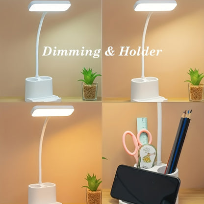 LumiDesk KK — Rechargeable LED Desk Lamp (Touch Control, Adjustable Brightness, Polished White Finish)