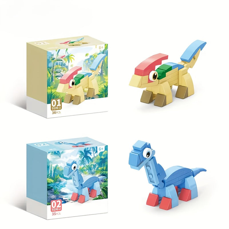 10-in-1 Mini Animal Dinosaur Series Building Block Set, Christmas Gift Assembly Toy with T-Rex Pteranodon Triceratops Ankylosaurus Ceratosaurus Mosasaurus Diplodocus Models, 371pcs for 10 Small Figures or 1 Large Model