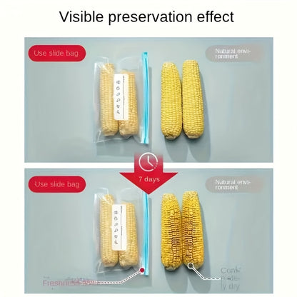 ZipFresh HM — Set de 60 Bolsas de Almacenamiento de Alimentos con Cierre Deslizante (3 Tamaños, Cuadradas, Aptas para Congelador)