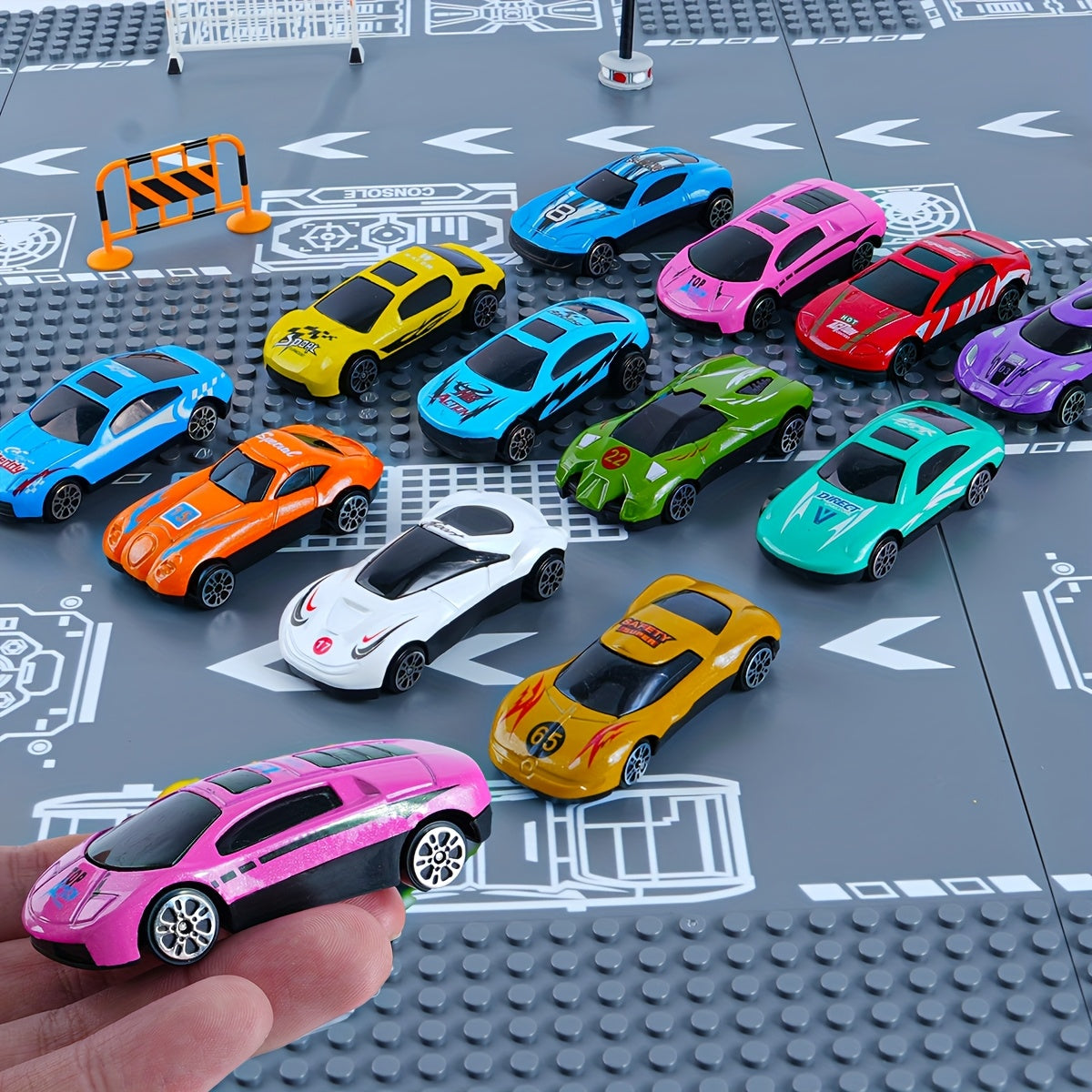 12pcs Colorful Metal Car Toy Set with Durable Metal Structure, Manual Racing Vehicles, Action Figures, Ideal for 3-9 Year Old Children, Perfect Birthday and Party Gift, Playset for Youngsters|Playful Car Set|Durable Metal Toy