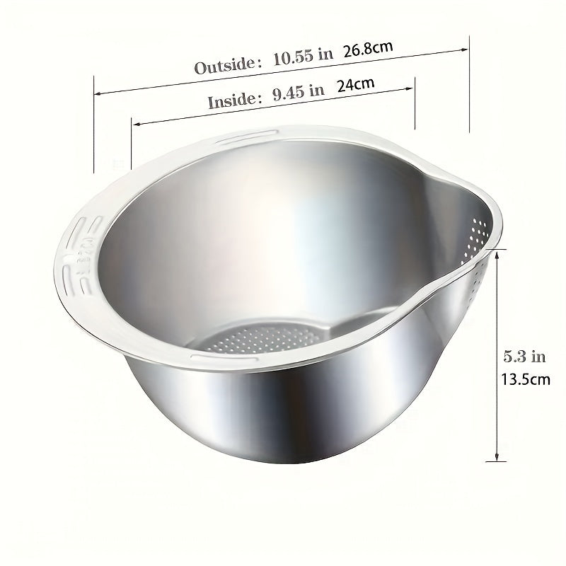 Stainless Steel Multi-Purpose Kitchen Strainer with Handle - Perfect for Washing Rice, Fruits, and Vegetables - Durable, Food-Safe Mesh Sieve for Efficient Draining and Filtering, Rice Strainer