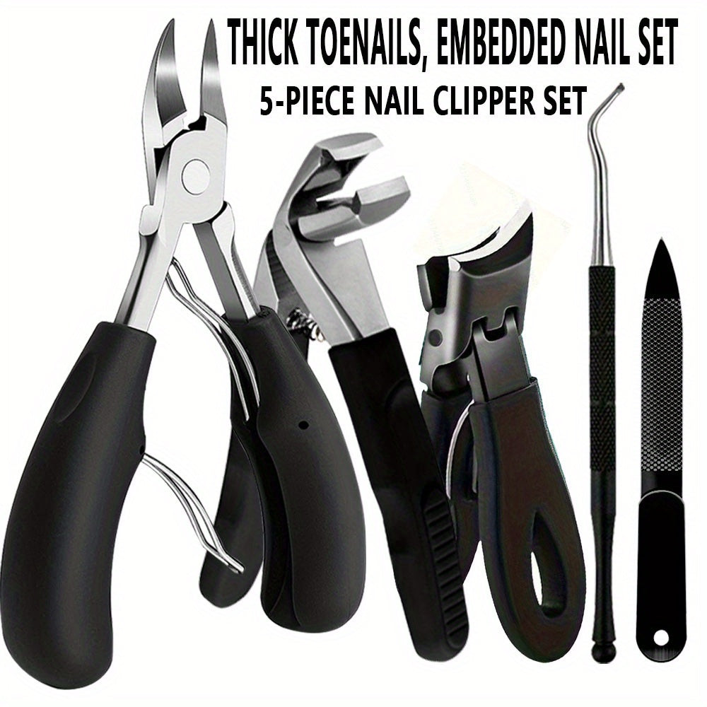 SteelCare Pro — Set de 5 Cortauñas Reforzados