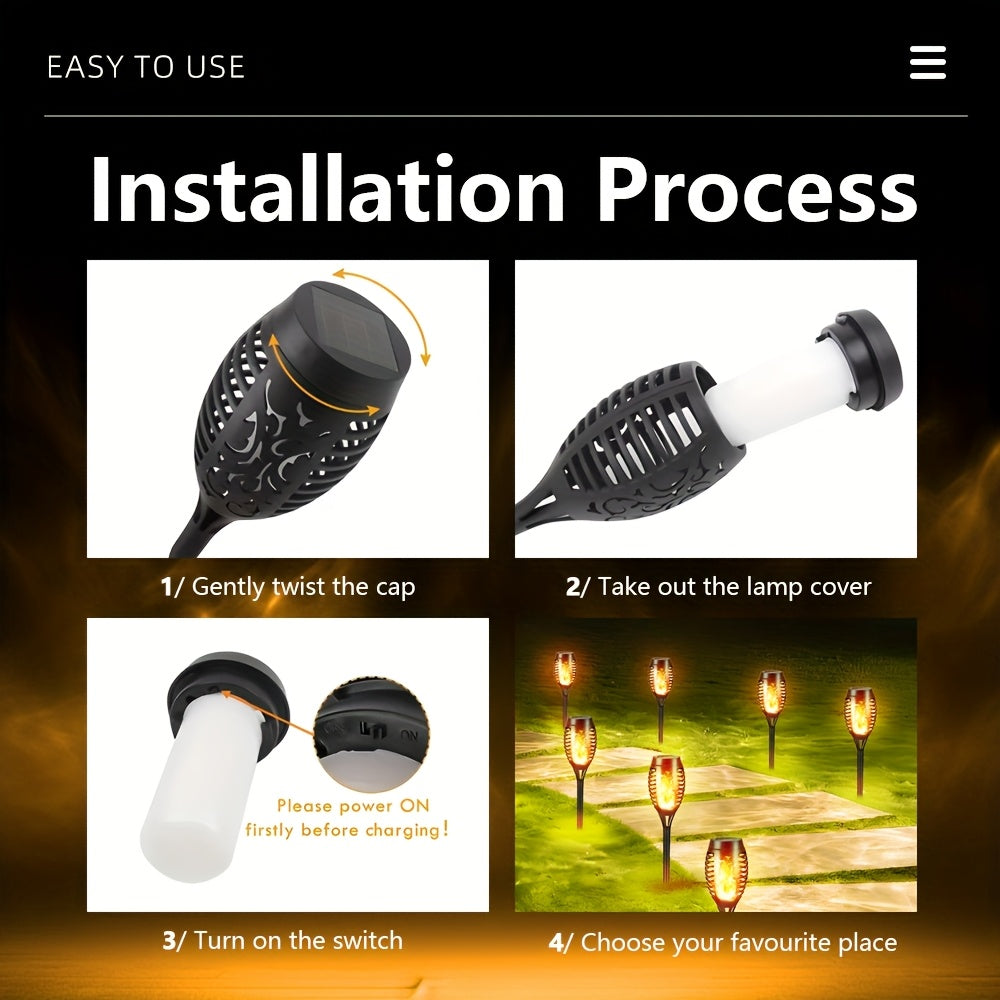 FlamaSolar YP — Set de 8 Antorchas LED Solares con Efecto Llama para Jardín y Patio