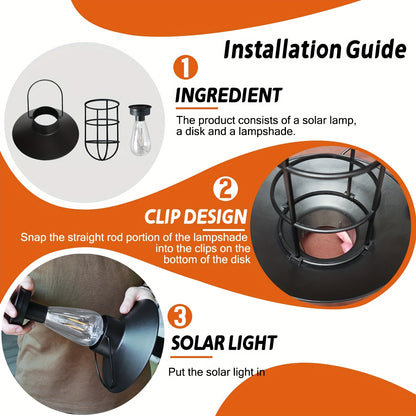 SolarGlow Vintage — Set de 2 Faroles Solares LED Colgantes para Exterior (Negro)