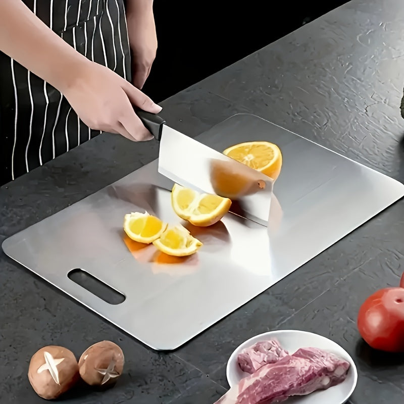Set of 3 High-Quality Stainless Steel Cutting Boards - Durable, Easy to Clean, Perfect for Kitchen Prep, And Space-Saving.