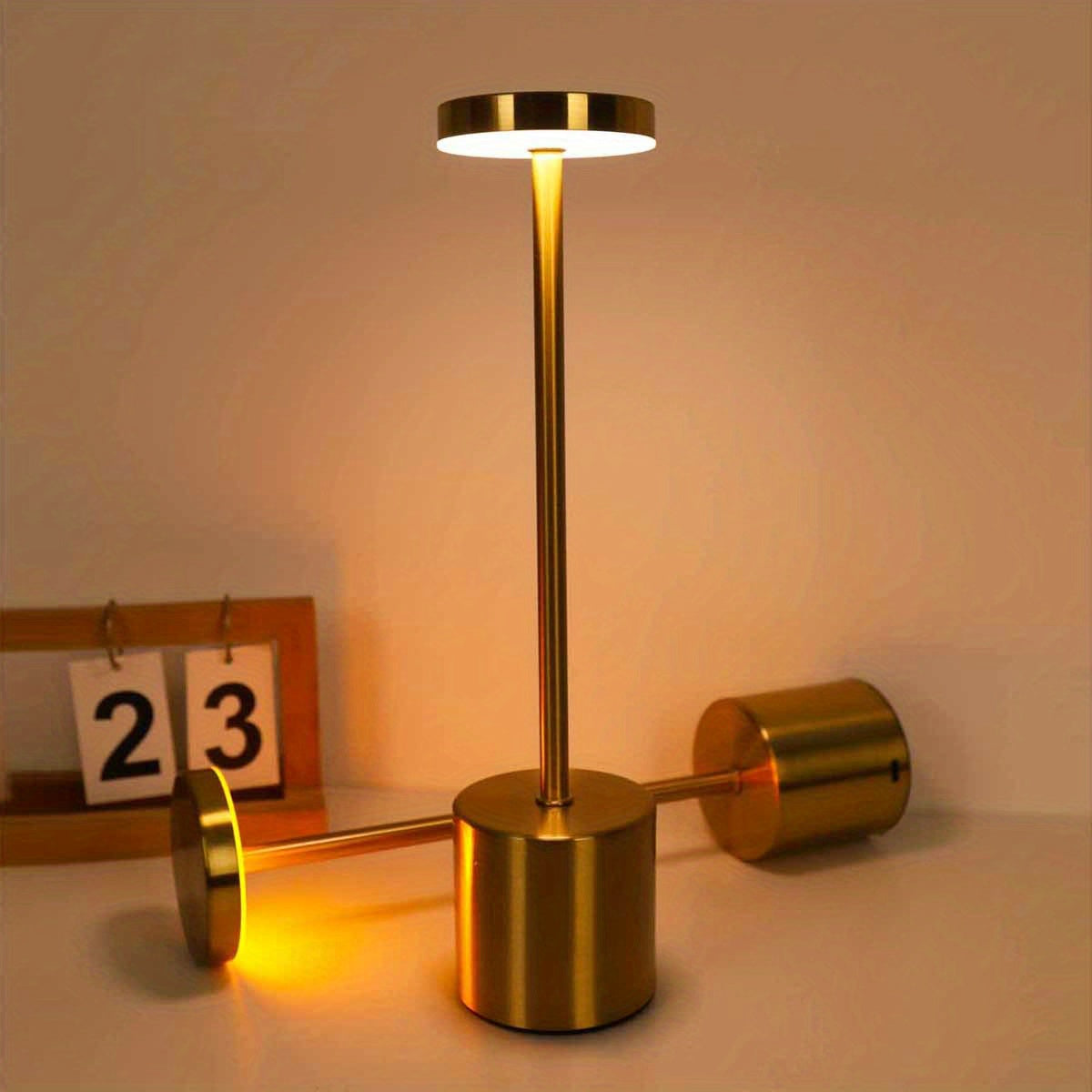 1pc Modern LED Desk Lamp with Touch Control - Rechargeable Lithium Battery, USB Charging, Adjustable Brightness, Uplight for Home, Office, Bar, and Bedroom Decor, Bar Light | Modern Desk Lamp | Touch Control Lamp, Desk Lamp
