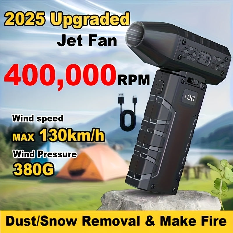 Multifunctional Handheld Wireless Fan, 100-Speed Adjustable, Type-C USB Rechargeable, High-Speed Electric Air Blower for Cleaning, with Lithium Battery, Suitable for Vehicles and Home Use, Thin Air Blower | USB Rechargeable