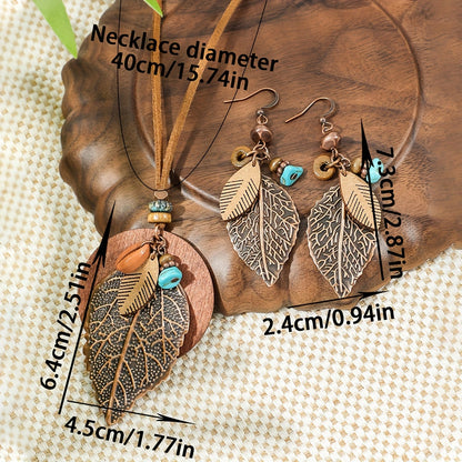 Boho Leaf — Set de Joyería Étnica Vintage (3 Piezas)