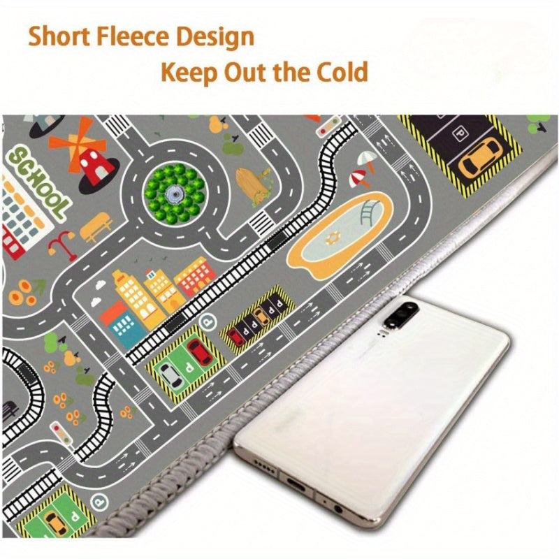 RayAutoPlay — Alfombra Decorativa para Autos de Juguete (Estilo Moderno, Rayas, Lavable a Máquina)