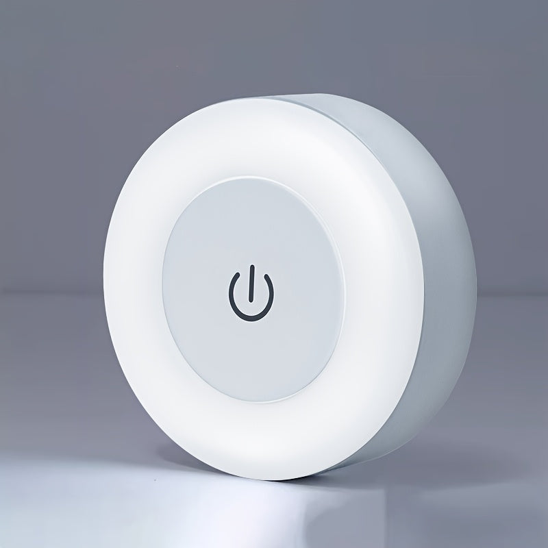Modern LED Touch Night Light, Dimmable Bedside Lamp with Rechargeable 400mAh Lithium Battery, Warm/Cool White Light, Plastic Shade, Freestanding Design for Bedroom, Hallway, Living Room, Washroom, Closet - Battery-Powered & A