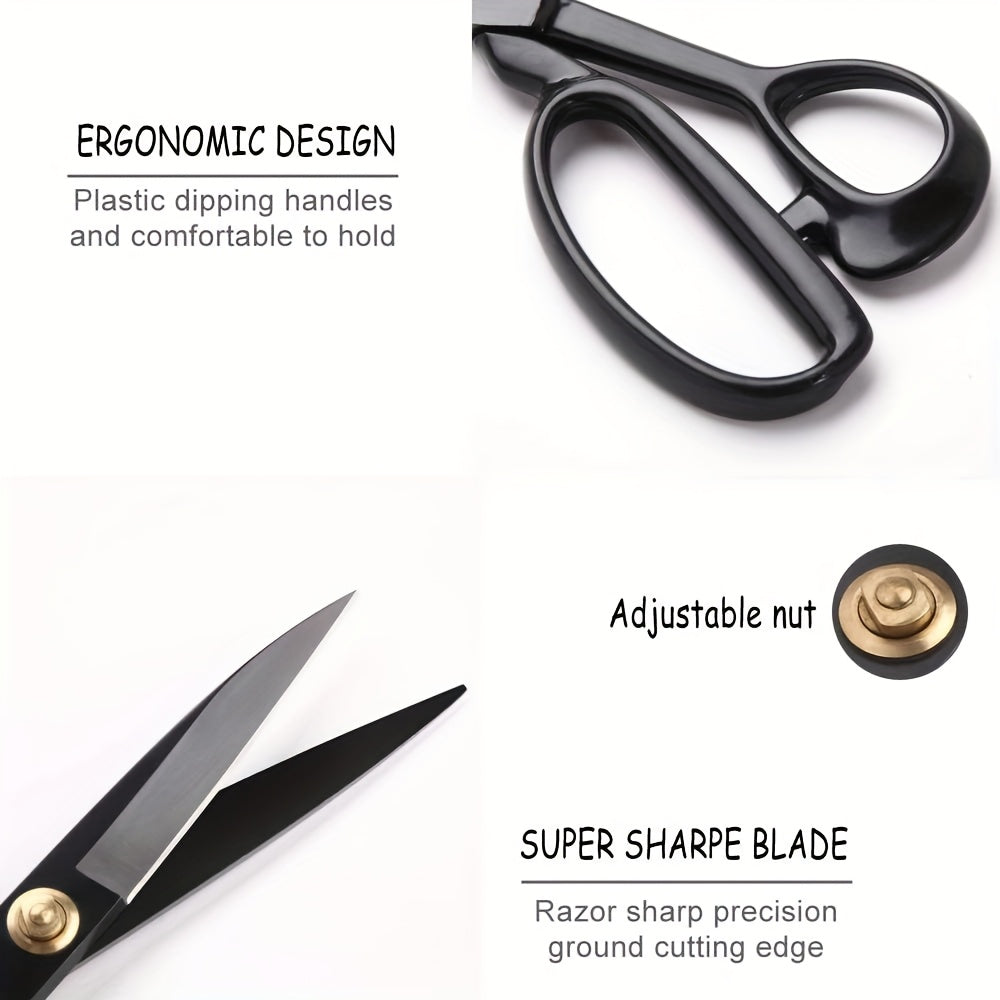 Professional Fabric Scissors - High Carbon Steel, Super Sharp Cutting Blades for Sewing and Crafting, Ideal for Cutting Cloth, Fabric, and Paper, Sewing Essentials | Professional Crafting Tools | Durable Fabric Scissors