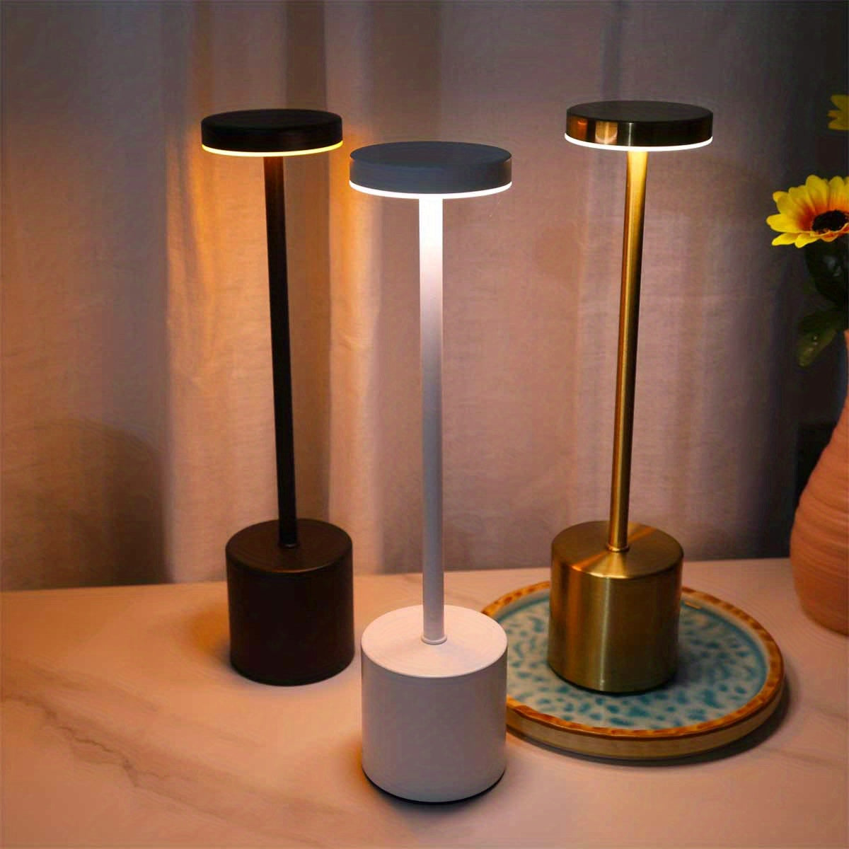 1pc Modern LED Desk Lamp with Touch Control - Rechargeable Lithium Battery, USB Charging, Adjustable Brightness, Uplight for Home, Office, Bar, and Bedroom Decor, Bar Light | Modern Desk Lamp | Touch Control Lamp, Desk Lamp