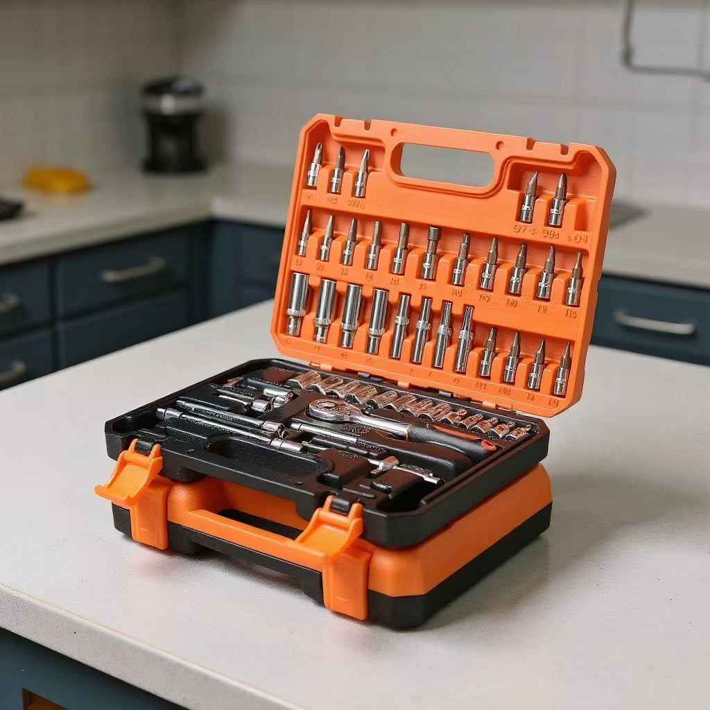 Multi-Function Wrench Set, 53 & 151pcs High Quality Ratchet and Multi-Purpose Screwdriver Kit - Professional Automotive Repair Tool Bag, Includes Socket wrenches with Various Types of Bits No battery required Suitable for Car