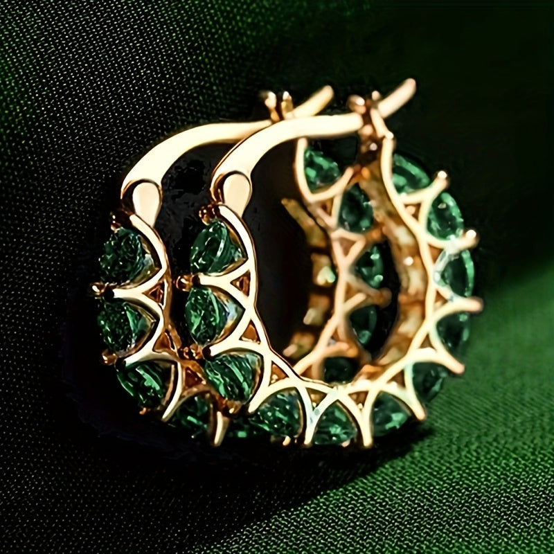 RYYM Crystal Hoops — Aros de Argolla Dorados con Zirconia
