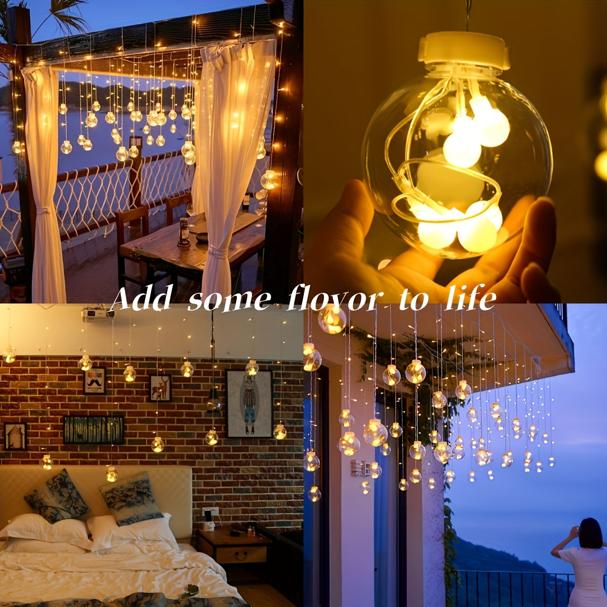 3.0 meter Fairy Light String with 108 LED Bulbs - 12 Clear Spherical Lights, Battery-Powered, No Plug Needed, Wall-Mounted, Perfect for Christmas, Valentine&Apos;S Day, Birthdays, And Indoor Holiday Decor, Indoor Holiday Deco