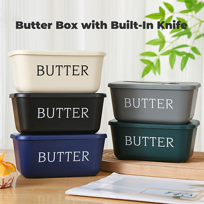 ButterEase UJ — Mantequillera Grande con Cuchillo (PP Grado Alimenticio, Diseño Elegante y Fácil de Limpiar)