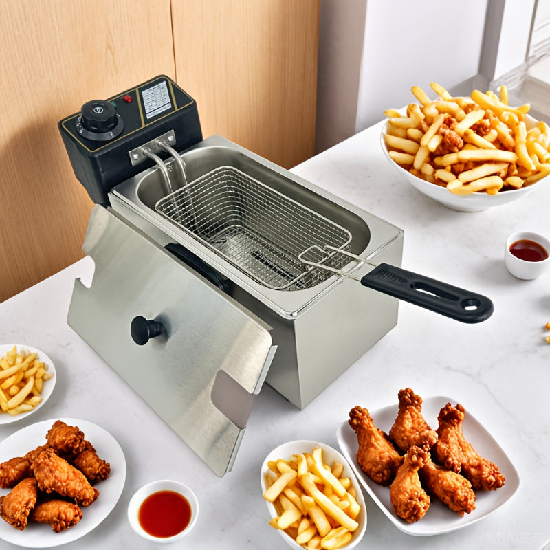 Stainless Steel Frying Basket with a Foldable Handle, Heat-Resistant Mesh, Suitable for Frying French Fries, Chicken Wings, And Snacks, Easy to Clean, a Cooking Tool for Both Home And Commercial Kitchens.