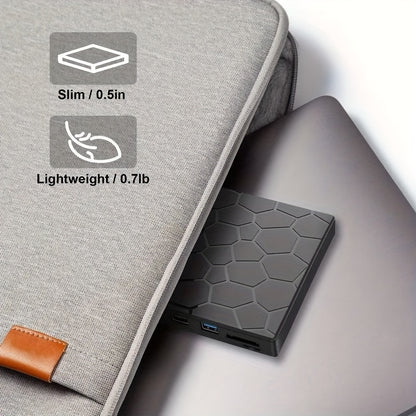 SlimBurn 8 — Unidad Externa CD/DVD 8 en 1 USB 3.0 para Laptop y PC