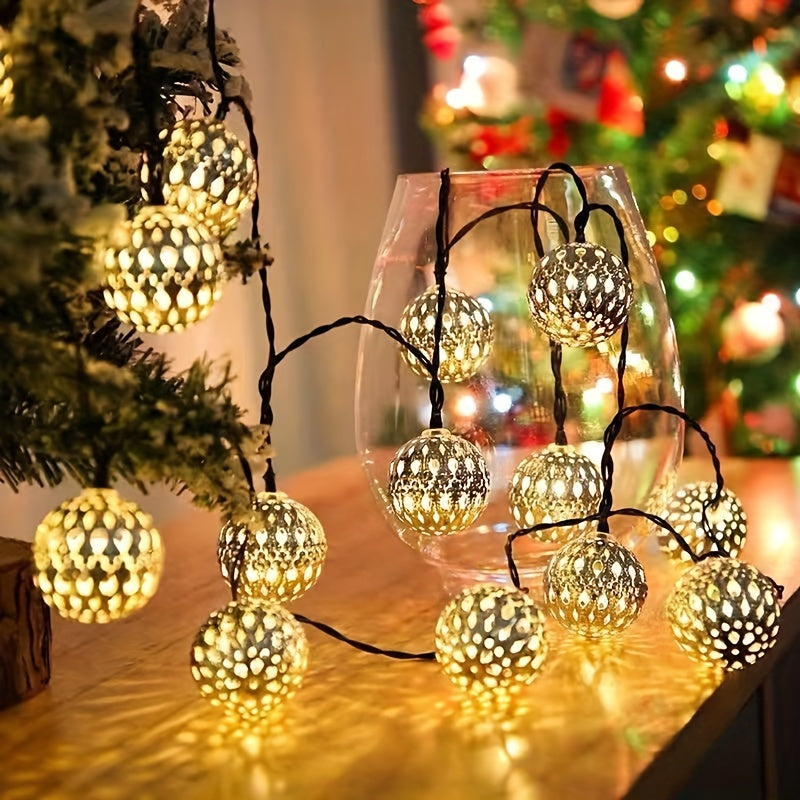 Solar-Powered Metal Globe String Lights - Colorful, Durable Outdoor Fairy Lights for Garden, Patio, Christmas, Weddings, and Parties, Solar Charged Nickel Battery, Capacity, Outdoor Lighting | Colorful Globe Lights | Solar Ch