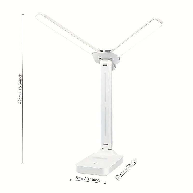Multifunctional Dual-Head LED Desk Lamp with Touch Control, 3 Lighting Modes, USB Charging Port, and Dual Rockers - Ideal for Home Office, Dorm, Piano, and Nail Art, Home Office Desk Lamp