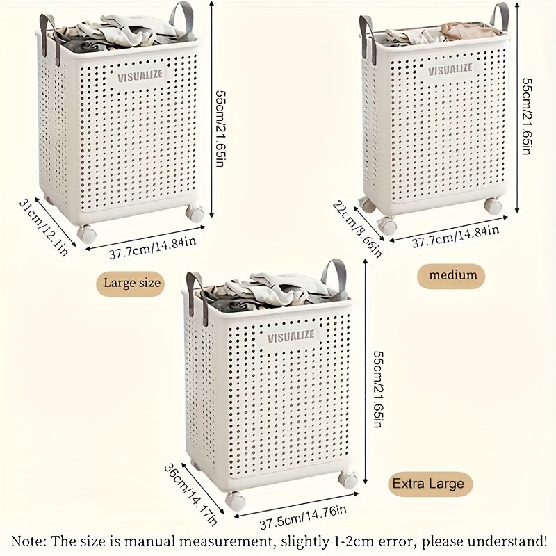 AirSort BE — Canasto de Ropa Sucia de Gran Capacidad (Plástico Transpirable, Organización Higiénica para Baño y Hogar)