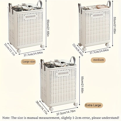 AirSort BE — Canasto de Ropa Sucia de Gran Capacidad (Plástico Transpirable, Organización Higiénica para Baño y Hogar)